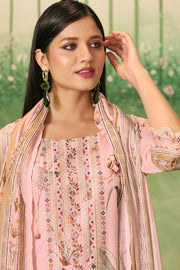 Elegant Pink Premium Mal Chanderi Digital Print Salwar Kameez